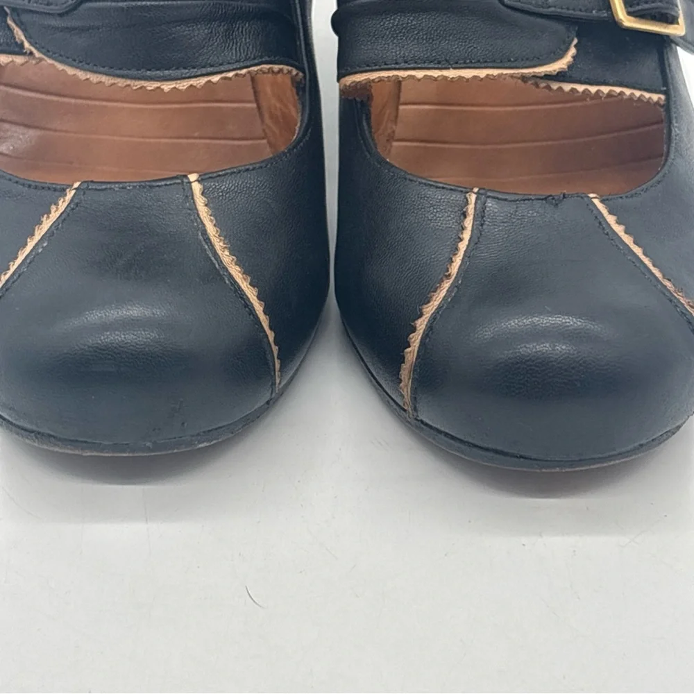 Chie Mihara Retro Black Buckle Leather Pumps Heels Women’s EU 39 US 9 - Picture 7 of 16